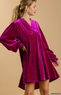 The Chelsea Pink Velvet Dress